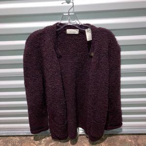 Lord and Taylor Sweater Women’s Size Large Sherpa Plum Teddy